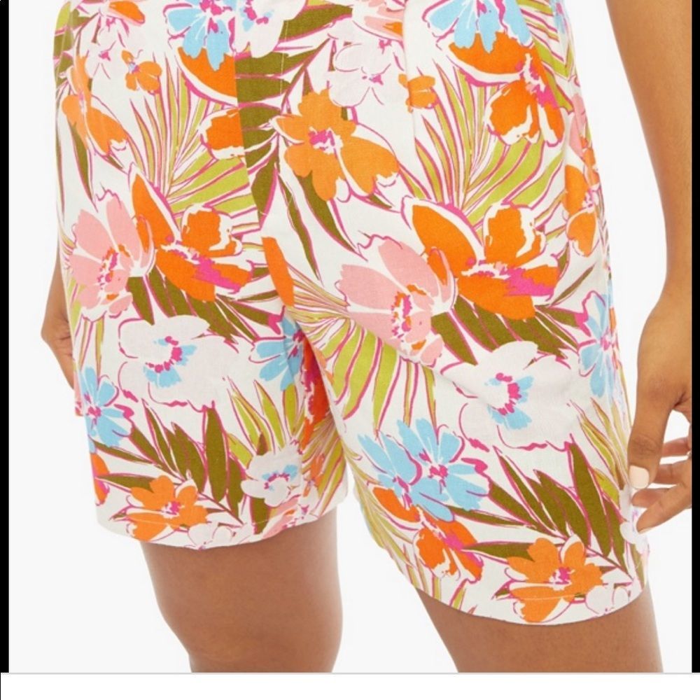 ruffle crop top & high waisted flared shirt palm beach floral 2 pc nwt - Picture 7 of 7
